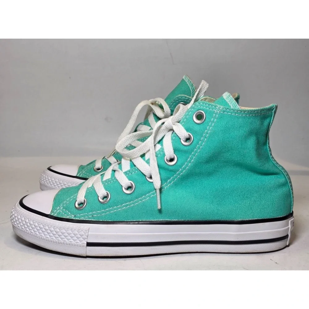 Converse Chuck Taylor All Star Men's Sneakers Size 4 Women's 6 Teal Hi Top Shoes - Picture 2 of 15